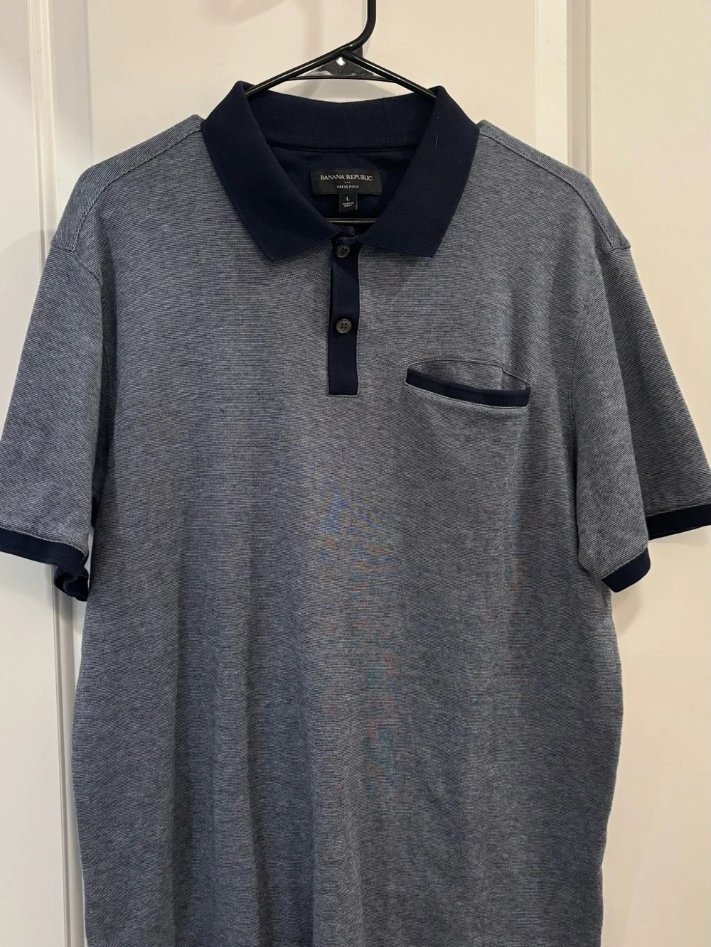 Banana Republic Men's Blue Polo Shirt with Contrast Trim